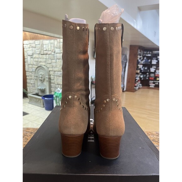 $265 Coach Pheobe Coconut Tan Cowboy Mid Calf Pull On Boots Bootie Shoes SZ 7.5 - Picture 3 of 6